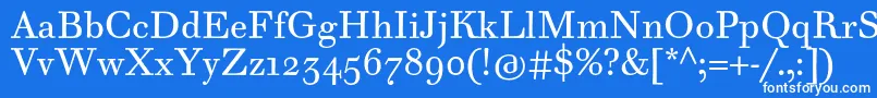 フォントWalbaumTextPro – 青い背景に白い文字