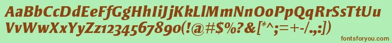 StrayhornMtOsfExtraBoldItalic Font – Brown Fonts on Green Background