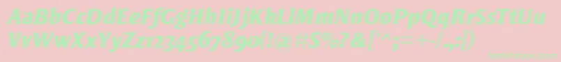 StrayhornMtOsfExtraBoldItalic Font – Green Fonts on Pink Background