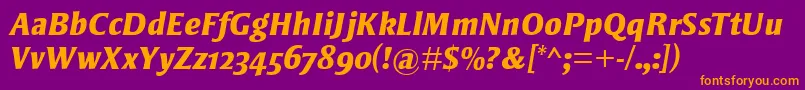 StrayhornMtOsfExtraBoldItalic Font – Orange Fonts on Purple Background