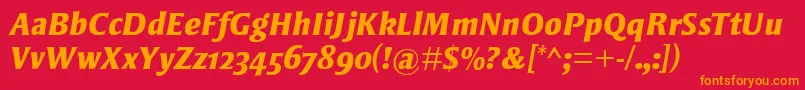 StrayhornMtOsfExtraBoldItalic Font – Orange Fonts on Red Background