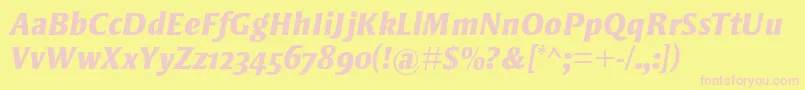 StrayhornMtOsfExtraBoldItalic Font – Pink Fonts on Yellow Background