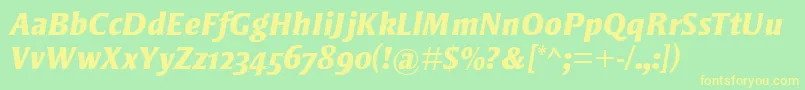 StrayhornMtOsfExtraBoldItalic Font – Yellow Fonts on Green Background