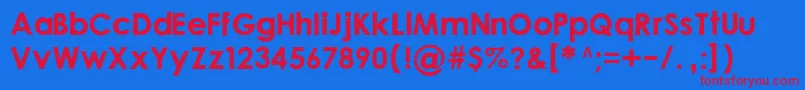 NuCenturyGothic Font – Red Fonts on Blue Background