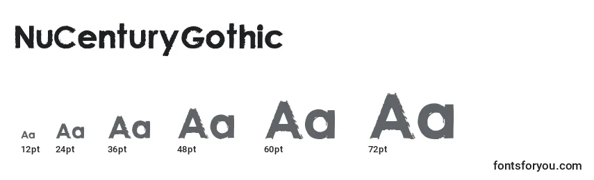 NuCenturyGothic Font Sizes