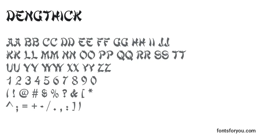 A fonte DengThick – alfabeto, números, caracteres especiais
