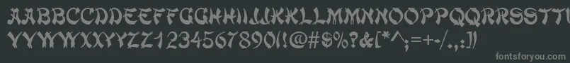 DengThick Font – Gray Fonts on Black Background