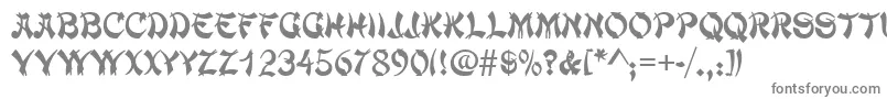 DengThick-fontti – harmaat kirjasimet valkoisella taustalla