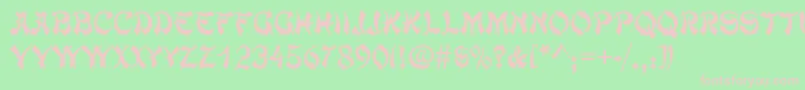 DengThick-fontti – vaaleanpunaiset fontit vihreällä taustalla