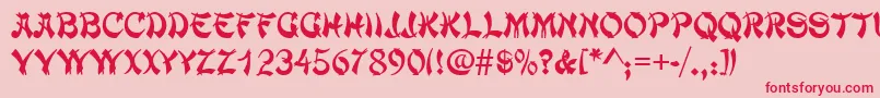 DengThick Font – Red Fonts on Pink Background