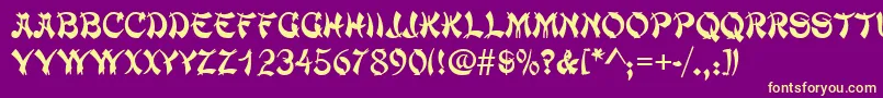 DengThick Font – Yellow Fonts on Purple Background