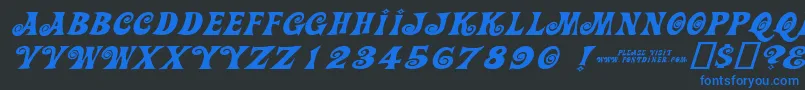 Actioniswidediagonaljlexpandeditalic Font – Blue Fonts on Black Background