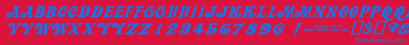 Actioniswidediagonaljlexpandeditalic Font – Blue Fonts on Red Background