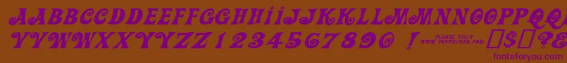 Actioniswidediagonaljlexpandeditalic Font – Purple Fonts on Brown Background