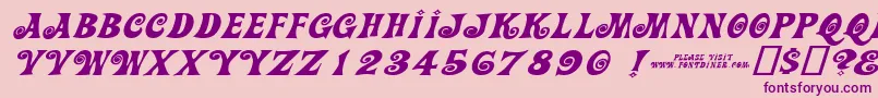 Actioniswidediagonaljlexpandeditalic Font – Purple Fonts on Pink Background