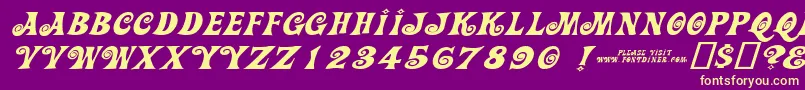 Actioniswidediagonaljlexpandeditalic Font – Yellow Fonts on Purple Background