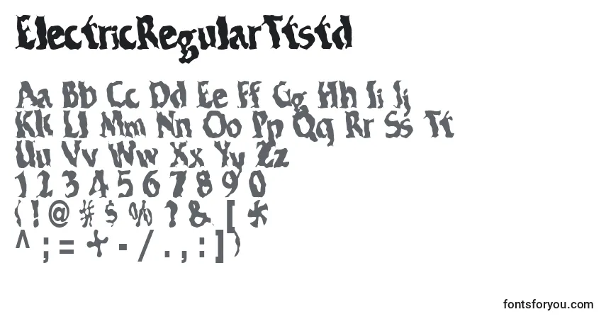 Шрифт ElectricRegularTtstd – алфавит, цифры, специальные символы