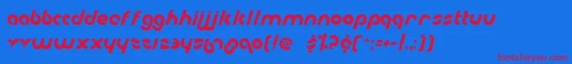 Metroplex Font – Red Fonts on Blue Background