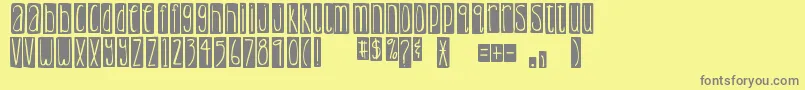 フォントDjbLemonHeadBlocked – 黄色の背景に灰色の文字