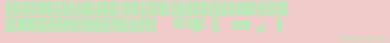 DjbLemonHeadBlocked-Schriftart – Grüne Schriften auf rosa Hintergrund