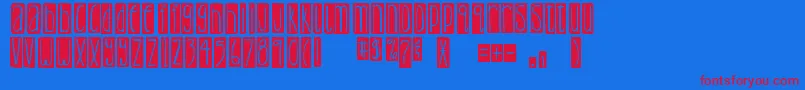 DjbLemonHeadBlocked Font – Red Fonts on Blue Background