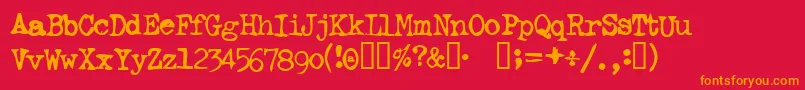 フォントGhostwriter – 赤い背景にオレンジの文字