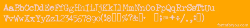 Ghostwriter Font – Pink Fonts on Orange Background