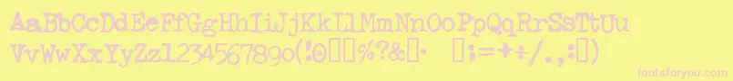 Więcej informacji o czcionce Ghostwriter Czcionka Ghostwriter – różowe czcionki na żółtym tle