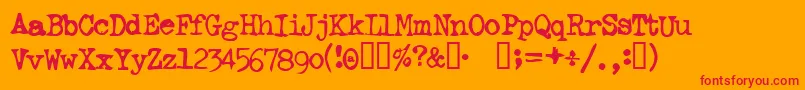 Ghostwriter Font – Red Fonts on Orange Background