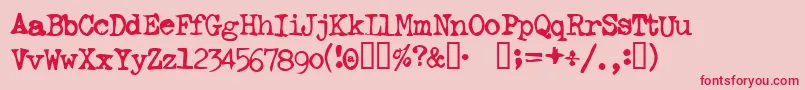 Ghostwriter Font – Red Fonts on Pink Background