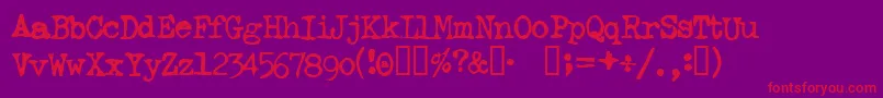 フォントGhostwriter – 紫の背景に赤い文字