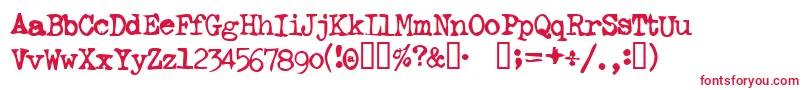 Ghostwriter Font – Red Fonts on White Background