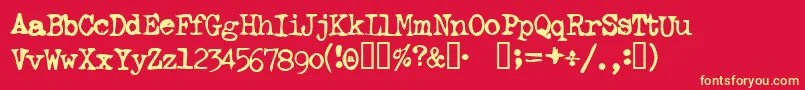 Ghostwriter Font – Yellow Fonts on Red Background