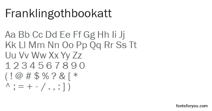 Franklingothbookatt-fontti – aakkoset, numerot, erikoismerkit