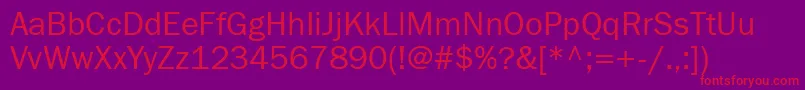 フォントFranklingothbookatt – 紫の背景に赤い文字