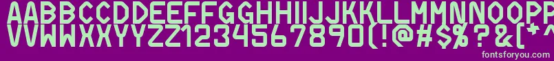 DifferentiatorMsWindows1252Western Font – Green Fonts on Purple Background