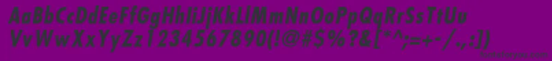 Fonte KudosBlackCondensedSsiBoldCondensedItalic – fontes pretas em um fundo violeta