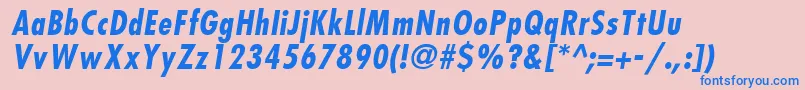 KudosBlackCondensedSsiBoldCondensedItalic Font – Blue Fonts on Pink Background