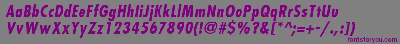 KudosBlackCondensedSsiBoldCondensedItalic Font – Purple Fonts on Gray Background