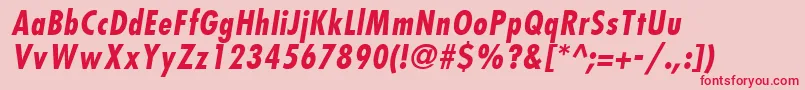 KudosBlackCondensedSsiBoldCondensedItalic Font – Red Fonts on Pink Background
