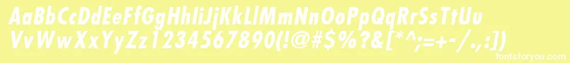 フォントKudosBlackCondensedSsiBoldCondensedItalic – 黄色い背景に白い文字