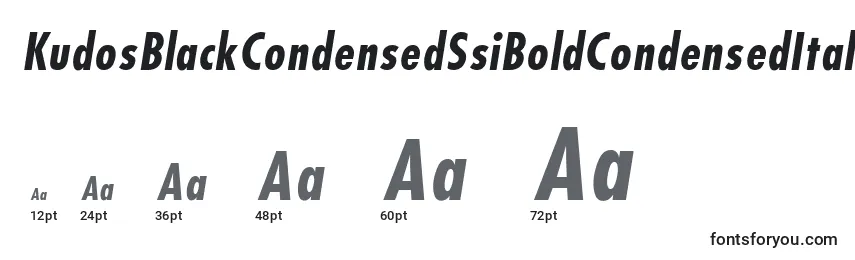 KudosBlackCondensedSsiBoldCondensedItalic Font Sizes