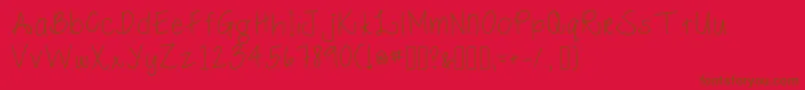 MacyRoo Font – Brown Fonts on Red Background