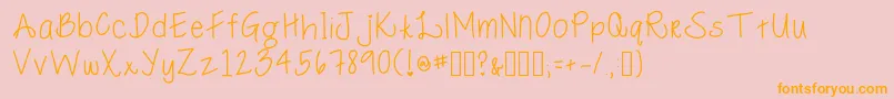 MacyRoo Font – Orange Fonts on Pink Background