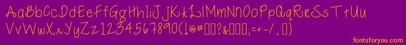 MacyRoo Font – Orange Fonts on Purple Background