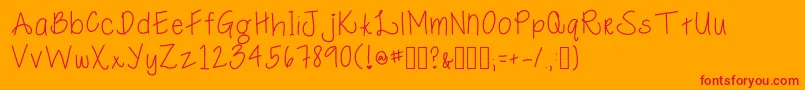 フォントMacyRoo – オレンジの背景に赤い文字