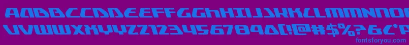フォントGlobaldynamicsleft – 紫色の背景に青い文字