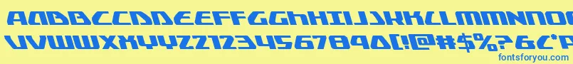 Globaldynamicsleft Font – Blue Fonts on Yellow Background