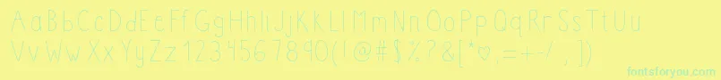 Weitere Informationen zur Boomclapac-Schriftart Boomclapac-Schriftart – Grüne Schriften auf gelbem Hintergrund