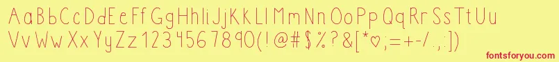 Weitere Informationen zur Boomclapac-Schriftart Boomclapac-Schriftart – Rote Schriften auf gelbem Hintergrund